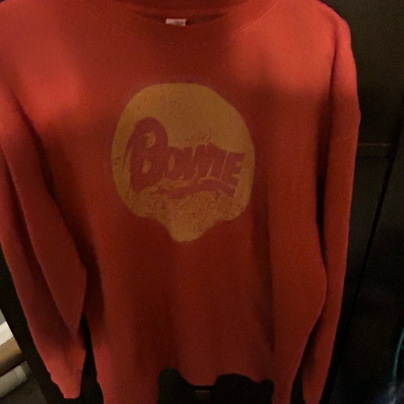 Section 119 Other - Retro Red Graphic Crewneck Sweatshirt - Bowie Logo.  David Bowie